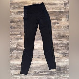 🍋Black Lululemon Tights with Mesh Detail